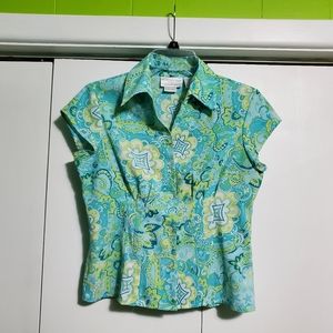 🦋 Worthington Petite Stretch Easy Care Blouse